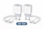2x 20W USB-C Schnellladeger�t + Kabel Netzteil f�r iPhone 17 16 Samsung
