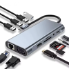 USB C Hub 11in1 HDMI 4K VGA LAN 100M USB 3.0 SD TF PD AUX Adapter