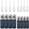 8er Pack (4x AA und 4x AAA) Mediarange Akku mit USB-C Anschluss Li-Ion Ladekabel