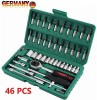 46 tlg Steckschl�ssel Satz Set 1/4" Knarrenkasten Ratschenkasten Nusss�tze Tool